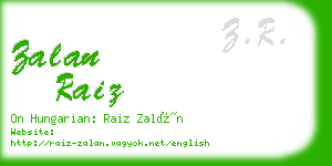 zalan raiz business card